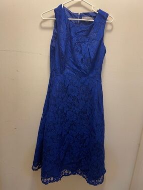 Danny & Nicole Cobalt Blue Lace Midi Dress